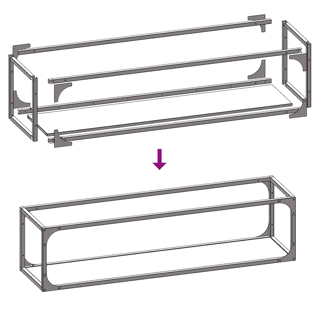 Firewood Rack Black 25x25x100 cm Cold-rolled steel