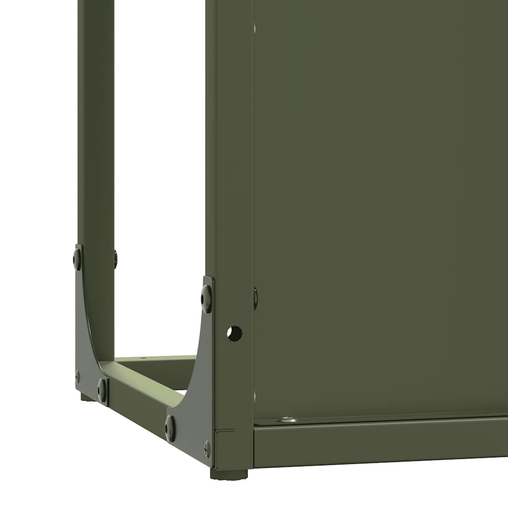 Firewood Rack Olive Green 25x25x100 cm Cold-rolled steel