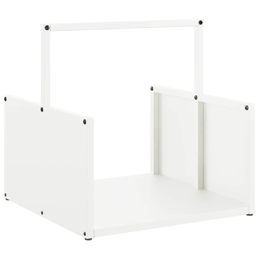 Firewood Rack White 40x40x40 cm Cold-rolled steel