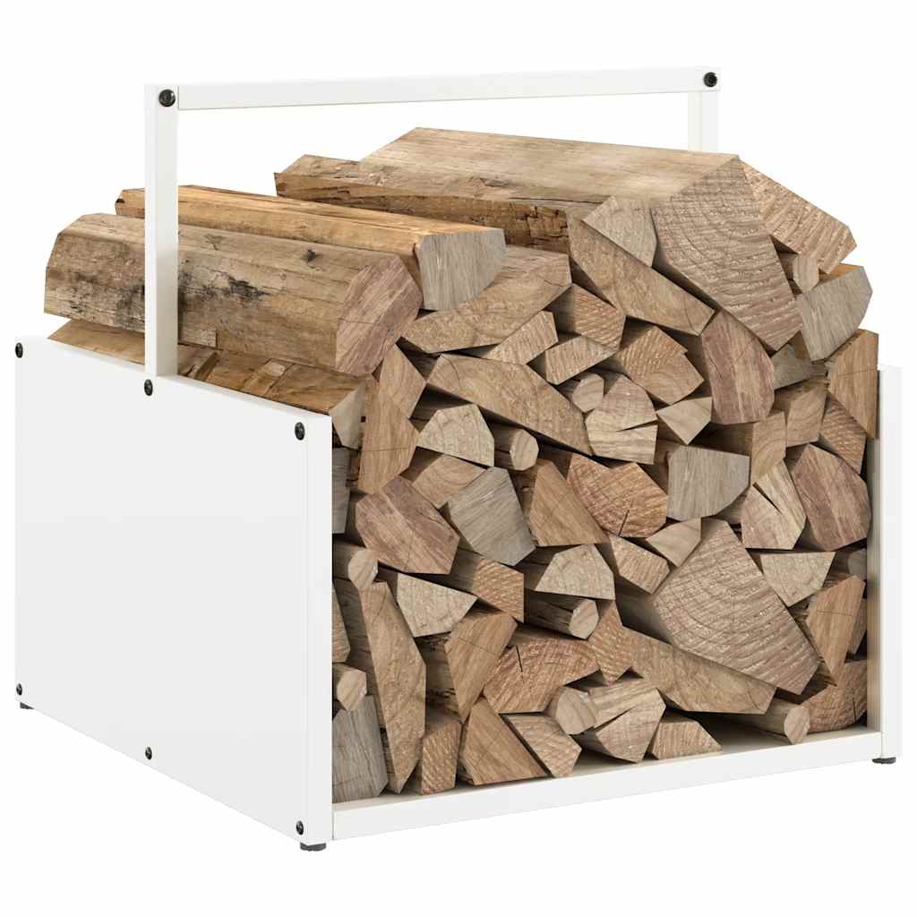 Firewood Rack White 40x40x40 cm Cold-rolled steel
