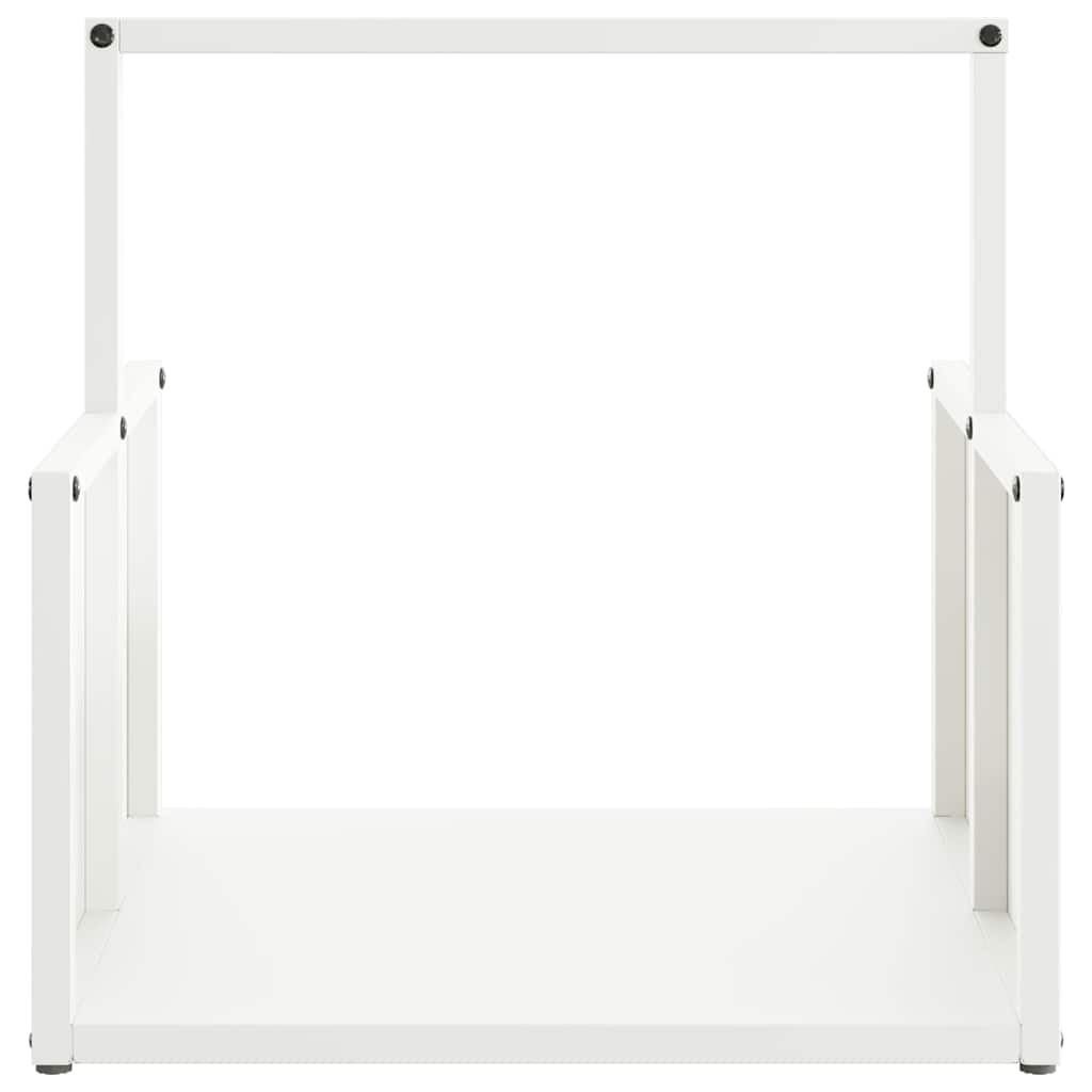 Firewood Rack White 40x40x40 cm Cold-rolled steel