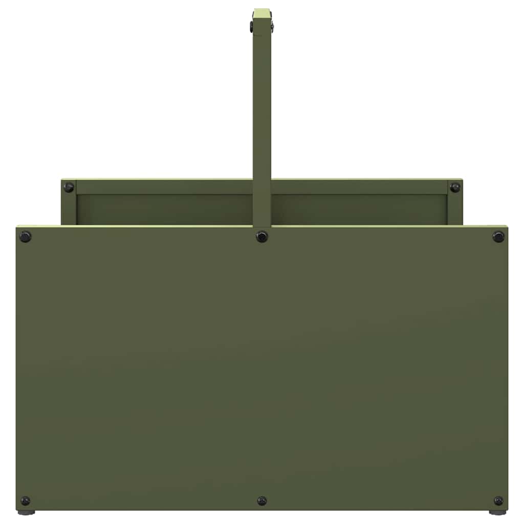 vidaXL Firewood Rack Olive Green 40x40x40 cm Cold-rolled steel