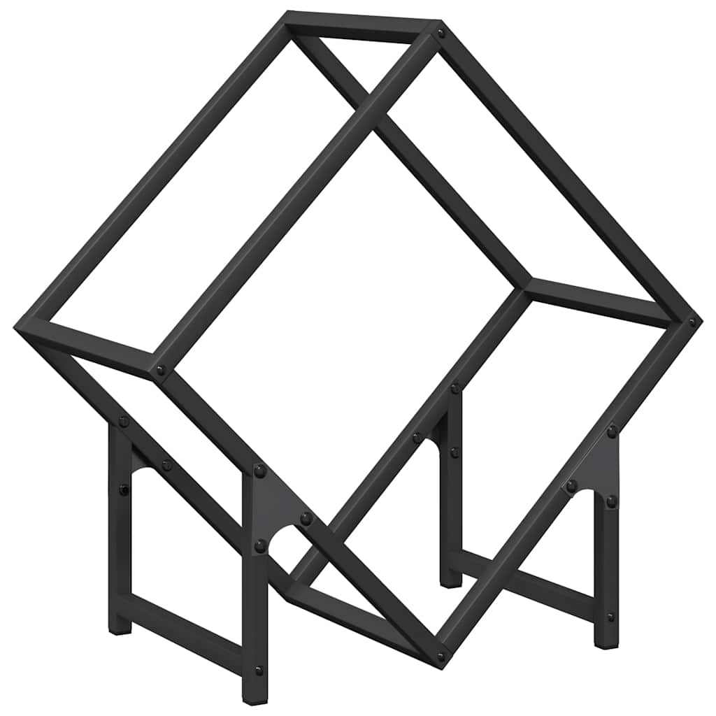 Firewood Rack Black 50x25x50 cm Cold-rolled steel