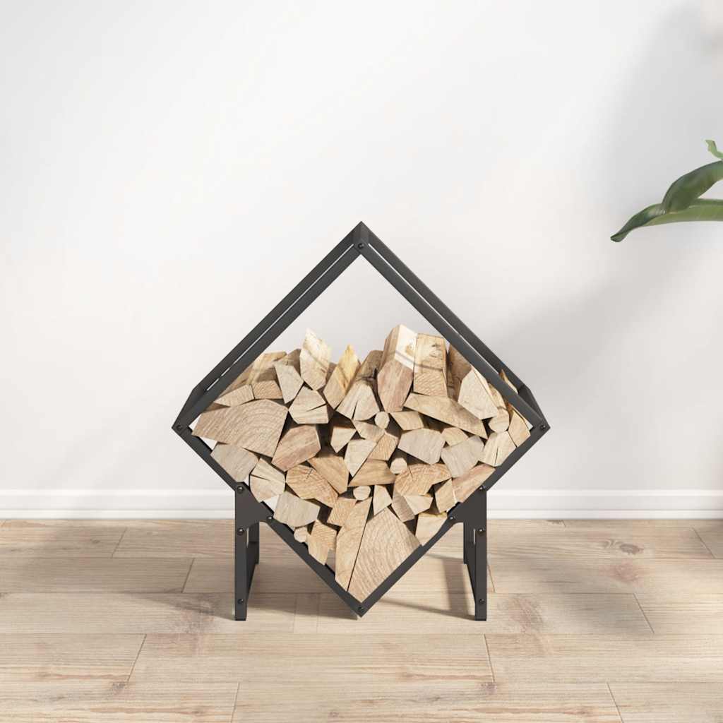 Firewood Rack Black 50x25x50 cm Cold-rolled steel