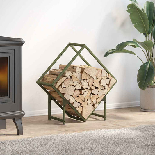 Firewood Rack Olive Green 60x25x60 cm Cold-rolled steel