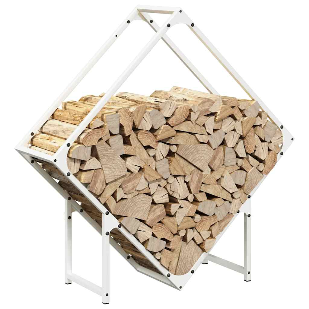 Firewood Rack White 80x25x80 cm Cold-rolled steel