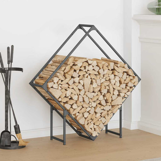 vidaXL Firewood Rack Anthracite 100x25x100 cm Cold-rolled steel