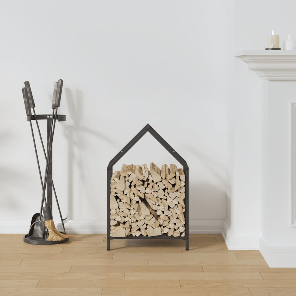 Firewood Rack Black 40x25x60 cm Cold-rolled steel