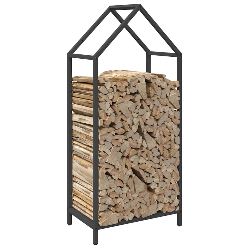 Firewood Rack Black 40x25x90 cm Cold-rolled steel