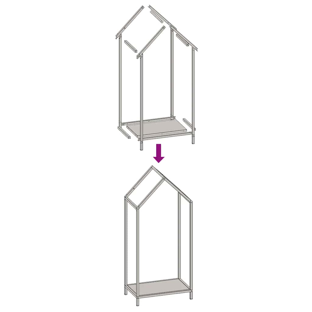 Firewood Rack Black 40x25x90 cm Cold-rolled steel