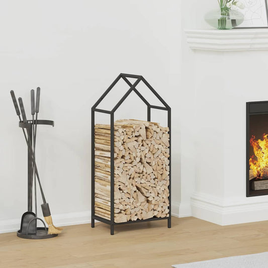 vidaXL Firewood Rack Black 40x25x90 cm Cold-rolled steel