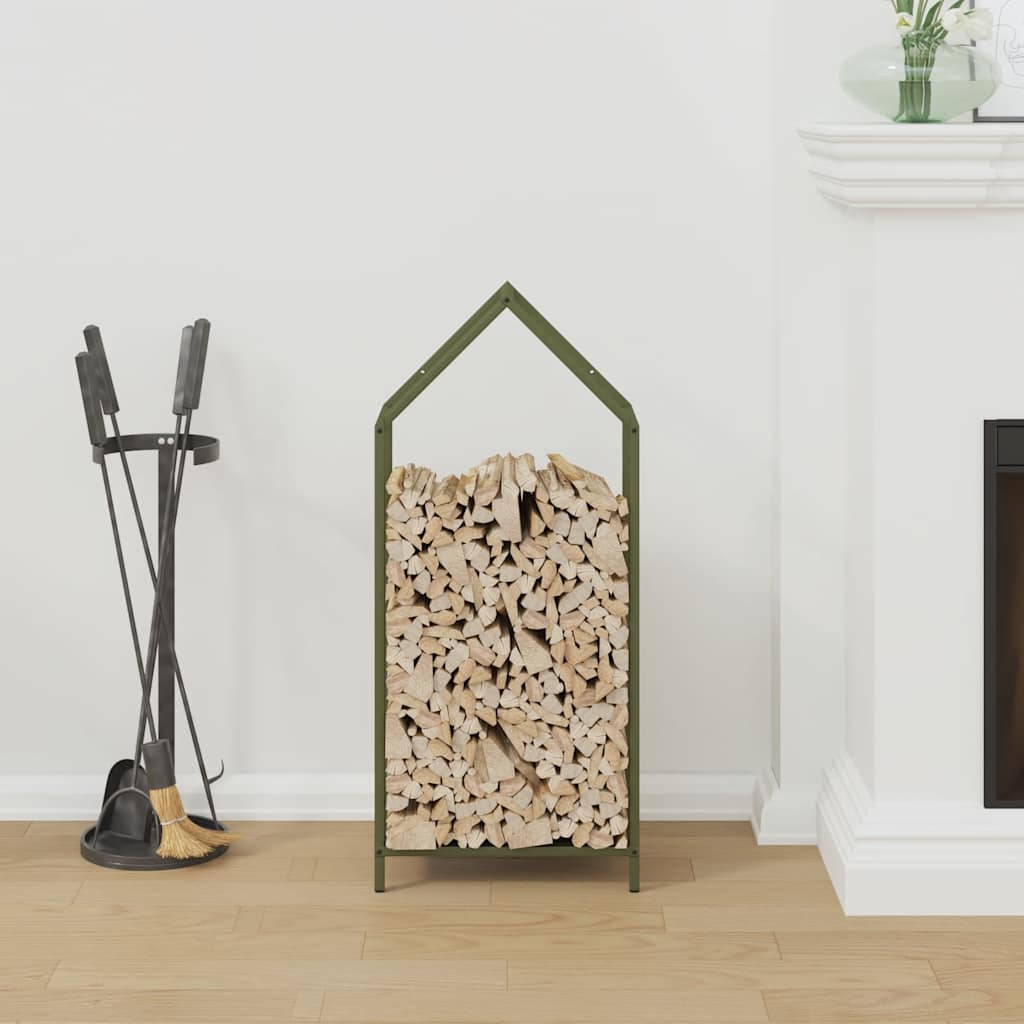 Firewood Rack Olive Green 40x25x90 cm Cold-rolled steel
