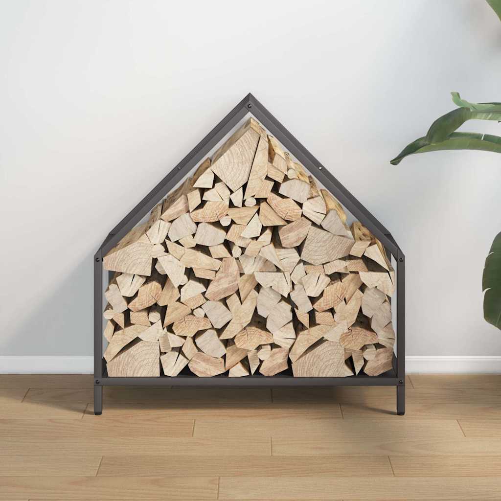 Firewood Rack Black 60x25x60 cm Cold-rolled steel