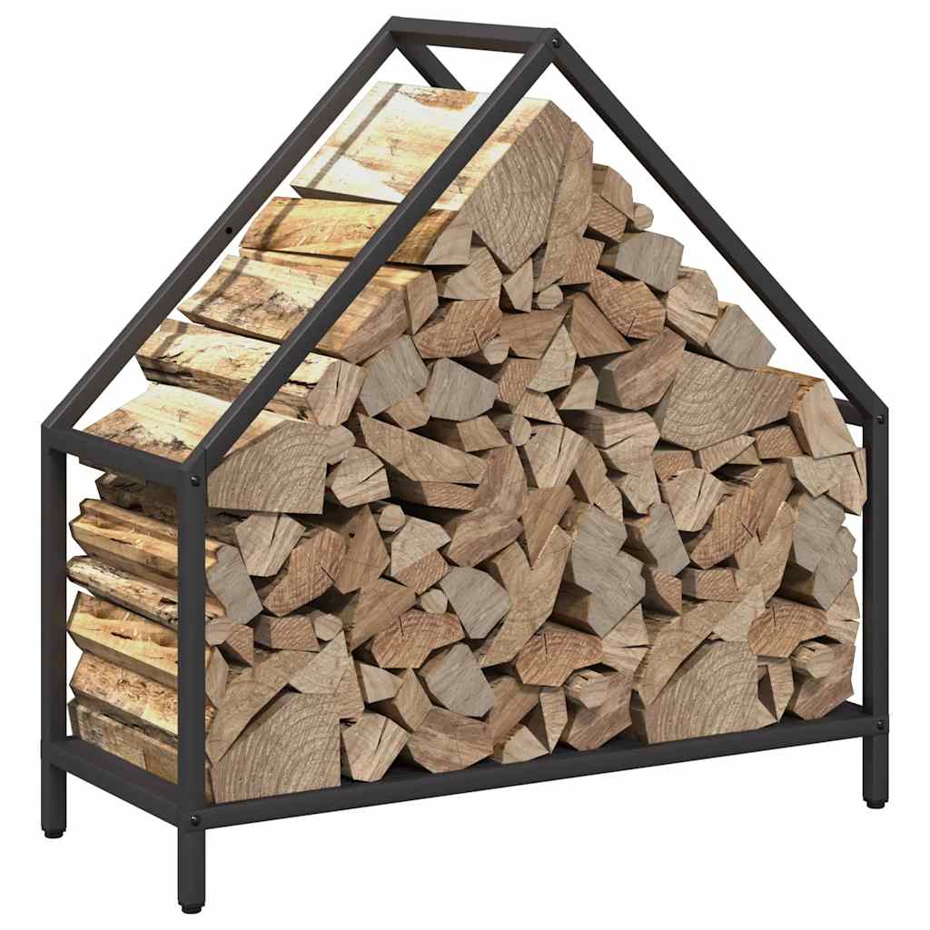 Firewood Rack Black 60x25x60 cm Cold-rolled steel