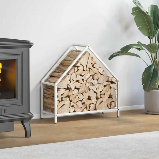 vidaXL Firewood Rack White 60x25x60 cm Cold-rolled steel