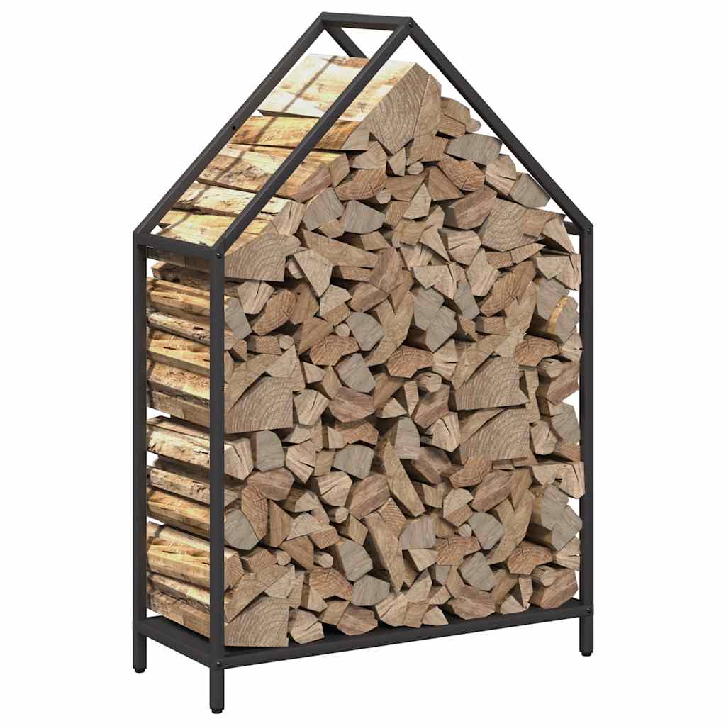 Firewood Rack Black 60x25x90 cm Cold-rolled steel