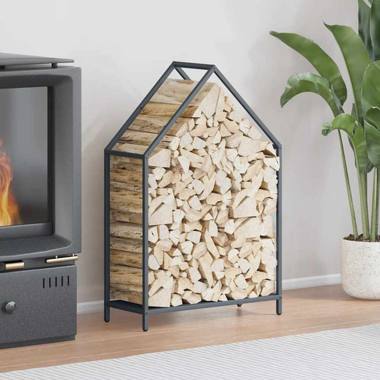 vidaXL Firewood Rack Anthracite 60x25x90 cm Cold-rolled steel