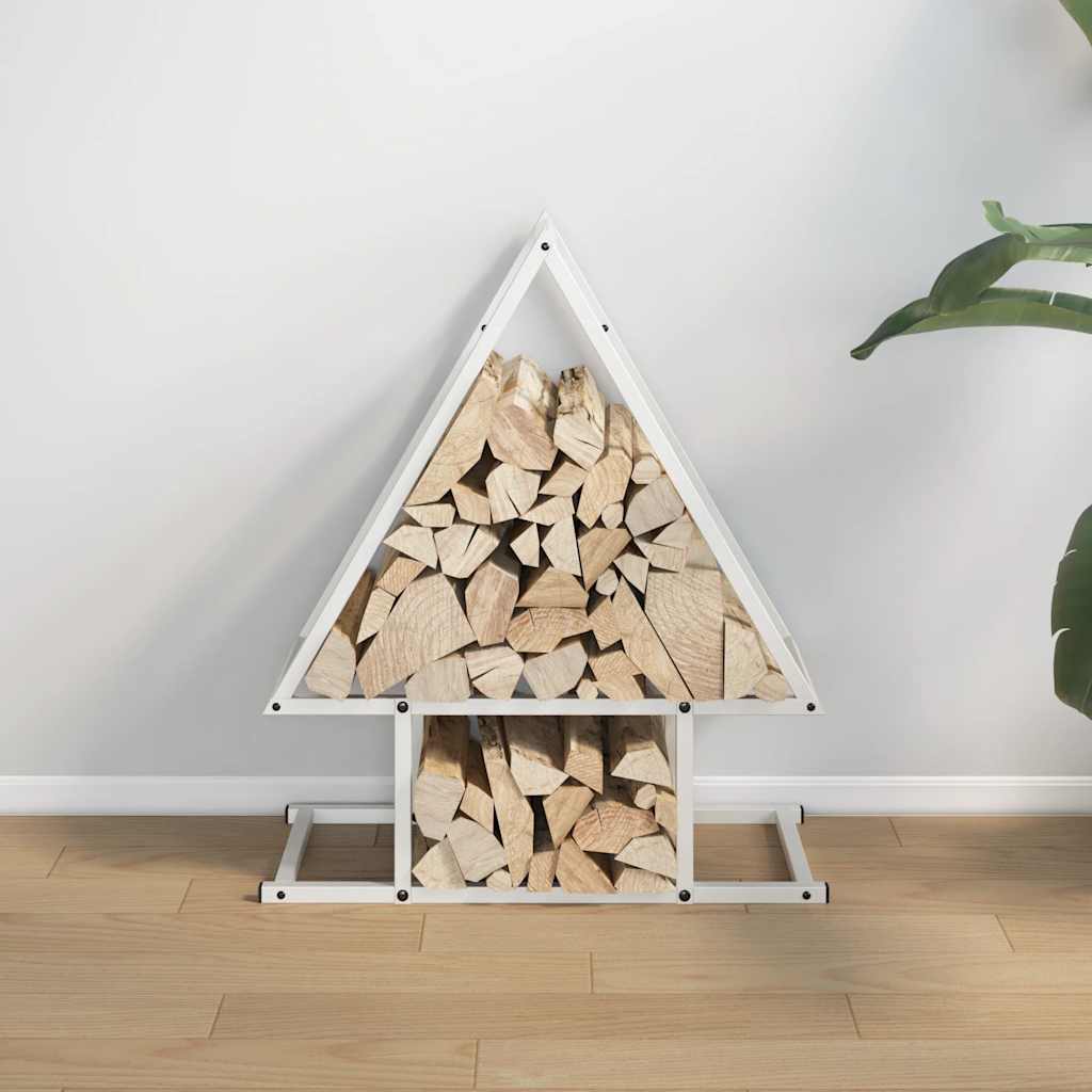 Firewood Rack White 50x25x60 cm Cold-rolled steel