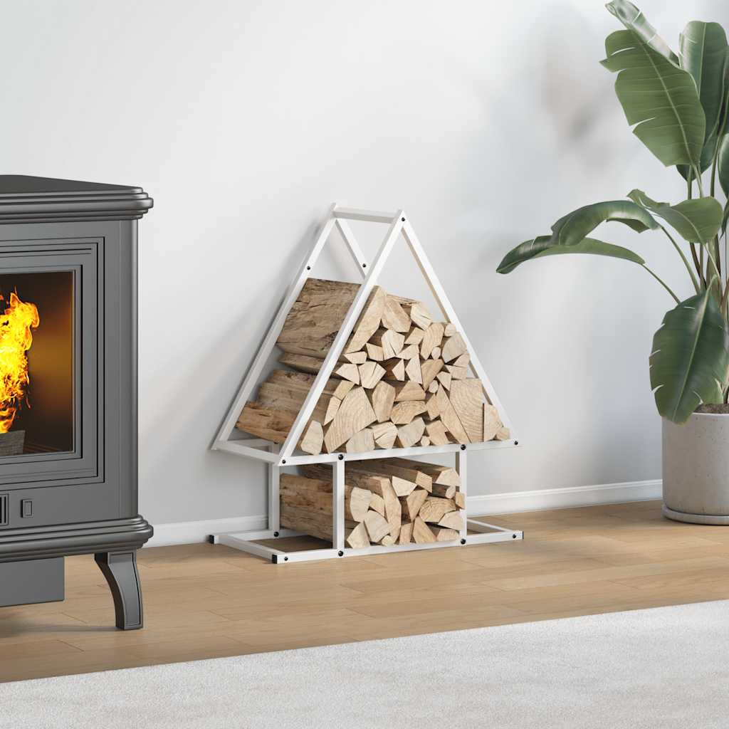 Firewood Rack White 50x25x60 cm Cold-rolled steel