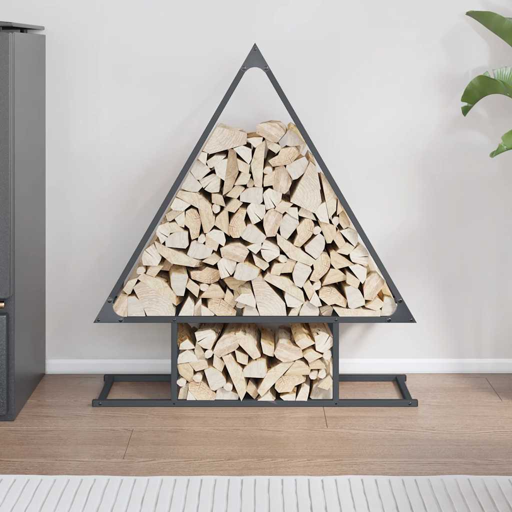 vidaXL Firewood Rack Anthracite 80x25x90 cm Cold-rolled steel