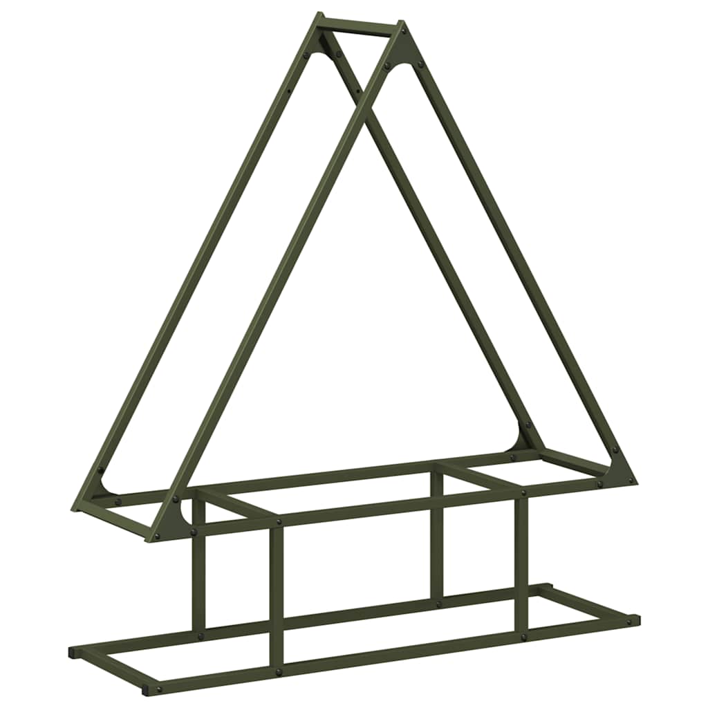 Firewood Rack Olive Green 80x25x90 cm Cold-rolled steel