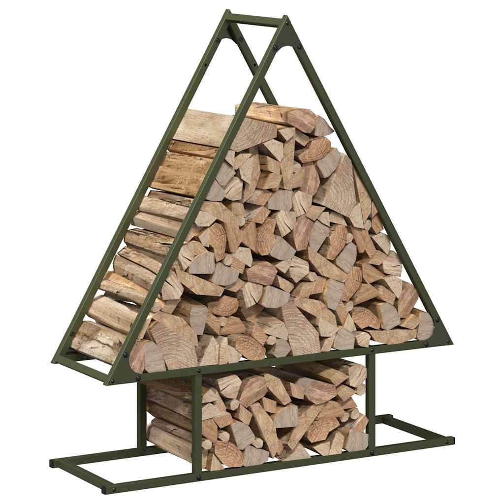 Firewood Rack Olive Green 80x25x90 cm Cold-rolled steel
