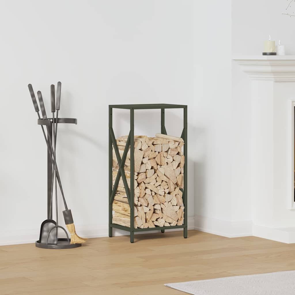 Firewood Rack Olive Green 34x25x70 cm Cold-rolled steel
