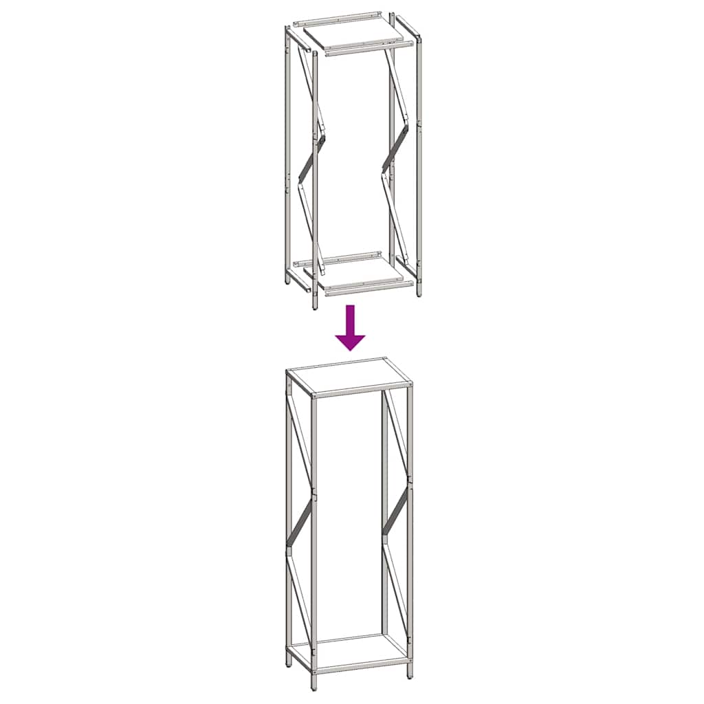 vidaXL Firewood Rack White 34x25x100 cm Cold-rolled steel