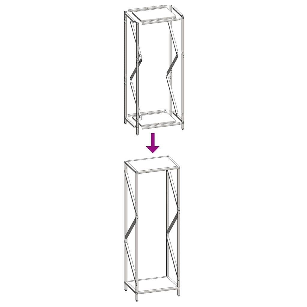 vidaXL Firewood Rack Anthracite 34x25x100 cm Cold-rolled steel
