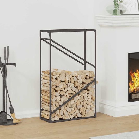 vidaXL Firewood Rack Black 60x25x100 cm Cold-rolled steel