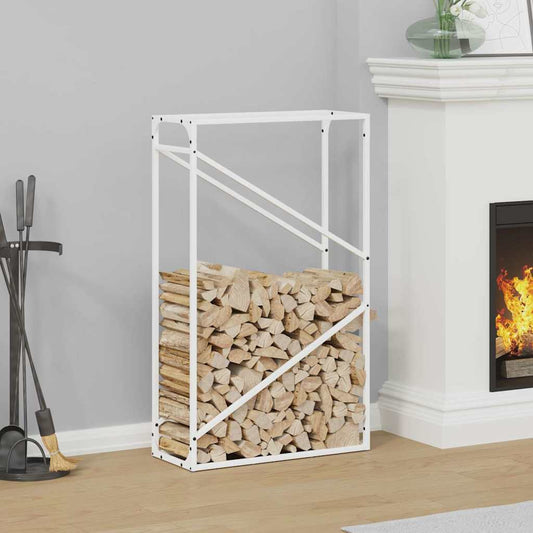 vidaXL Firewood Rack White 60x25x100 cm Cold-rolled steel