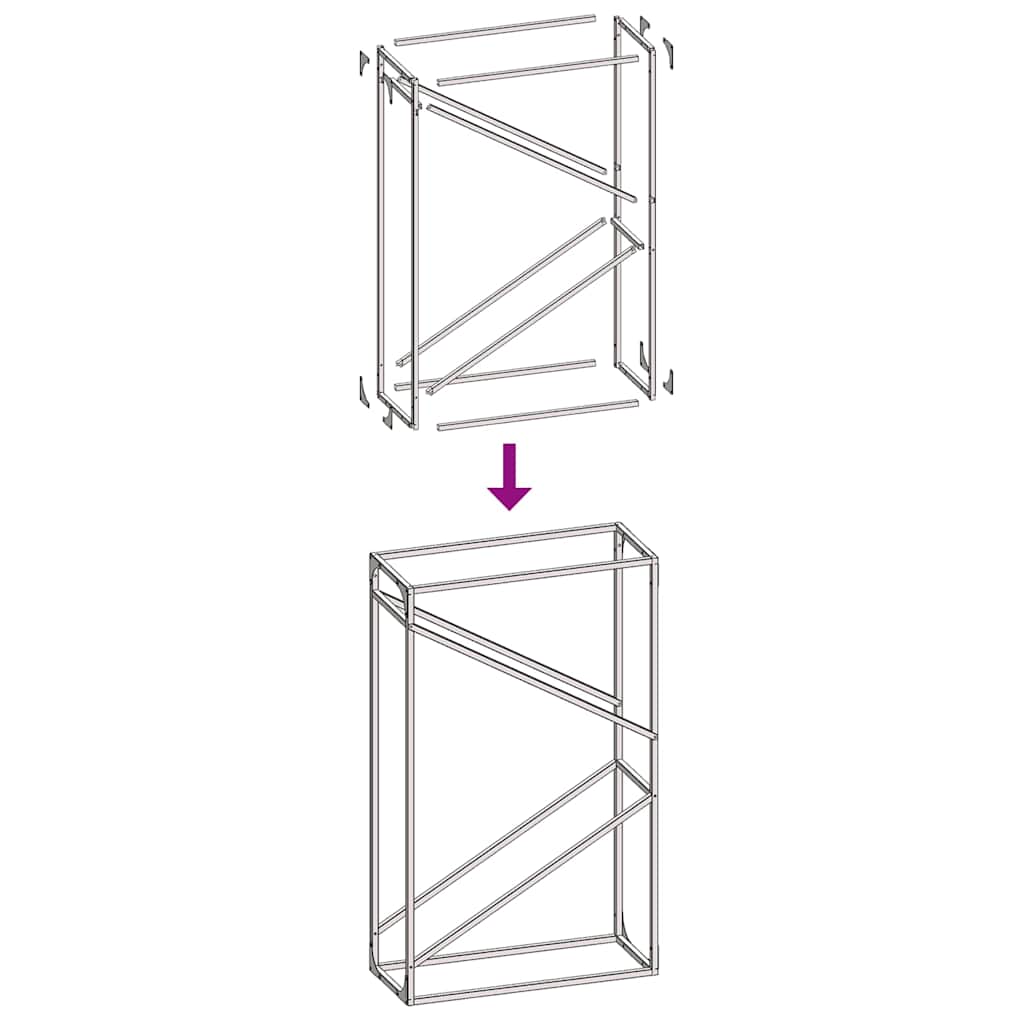 Firewood Rack Anthracite 60x25x100 cm Cold-rolled steel
