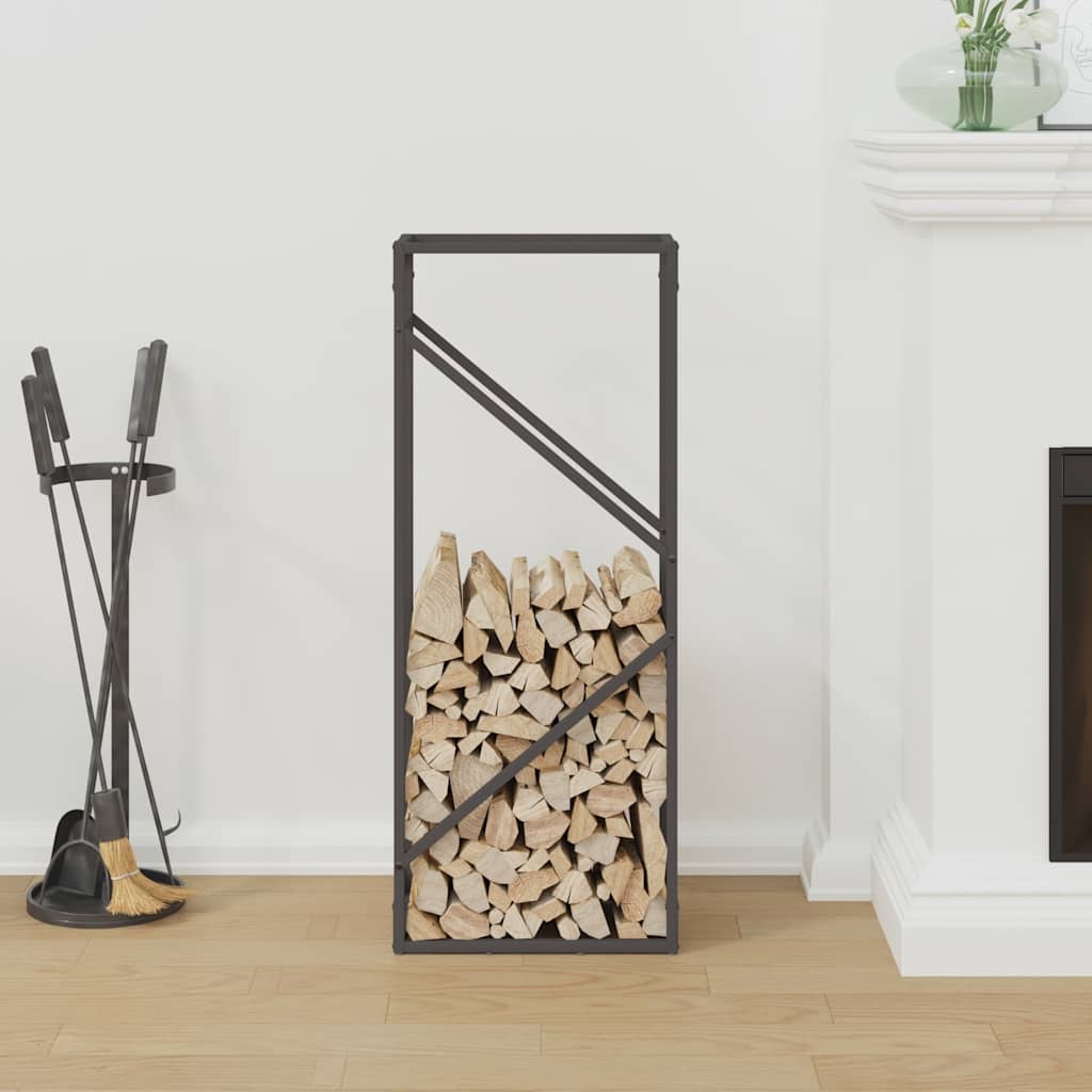 vidaXL Firewood Rack Black 40x25x100 cm Cold-rolled steel