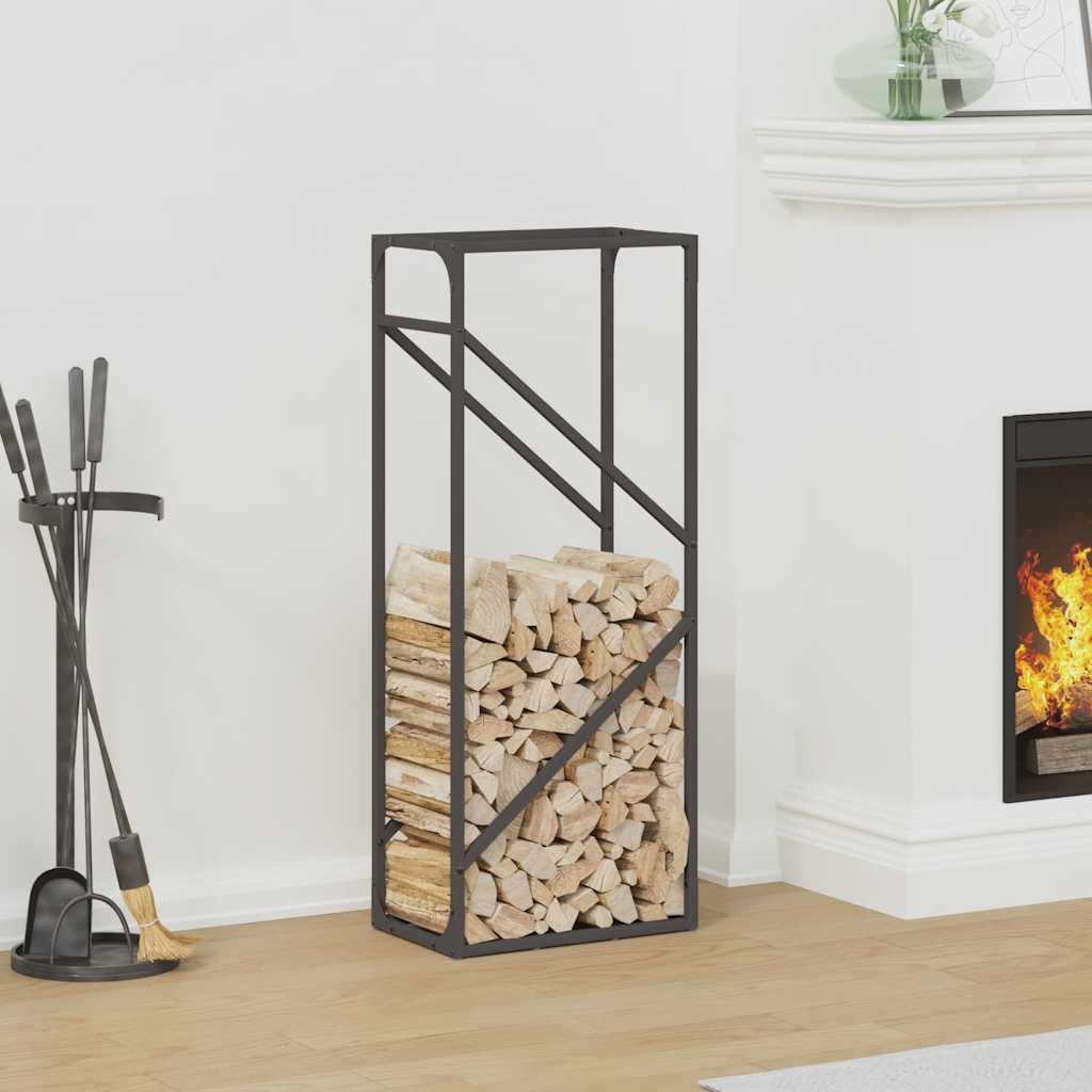 vidaXL Firewood Rack Black 40x25x100 cm Cold-rolled steel