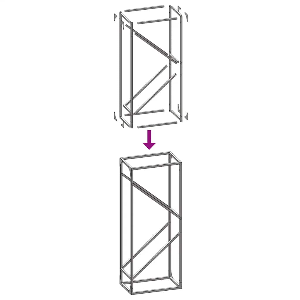 vidaXL Firewood Rack Anthracite 40x25x100 cm Cold-rolled steel