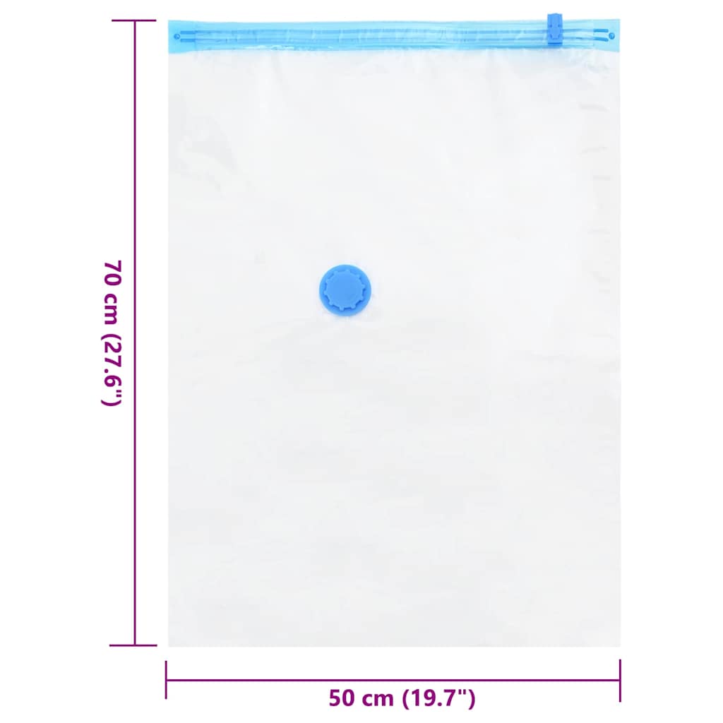 Storage Bags 10 pcs Transparent and Blue 70 x 50 cm