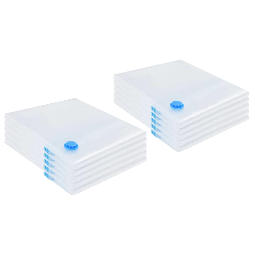 Storage Bags 10 pcs Transparent and Blue 100 x 80 cm