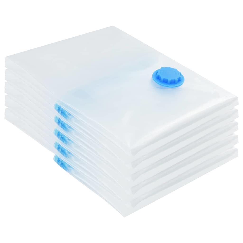 Storage Bags Wall-mounted 5 pcs Transparent and Blue 80 x 60 cm