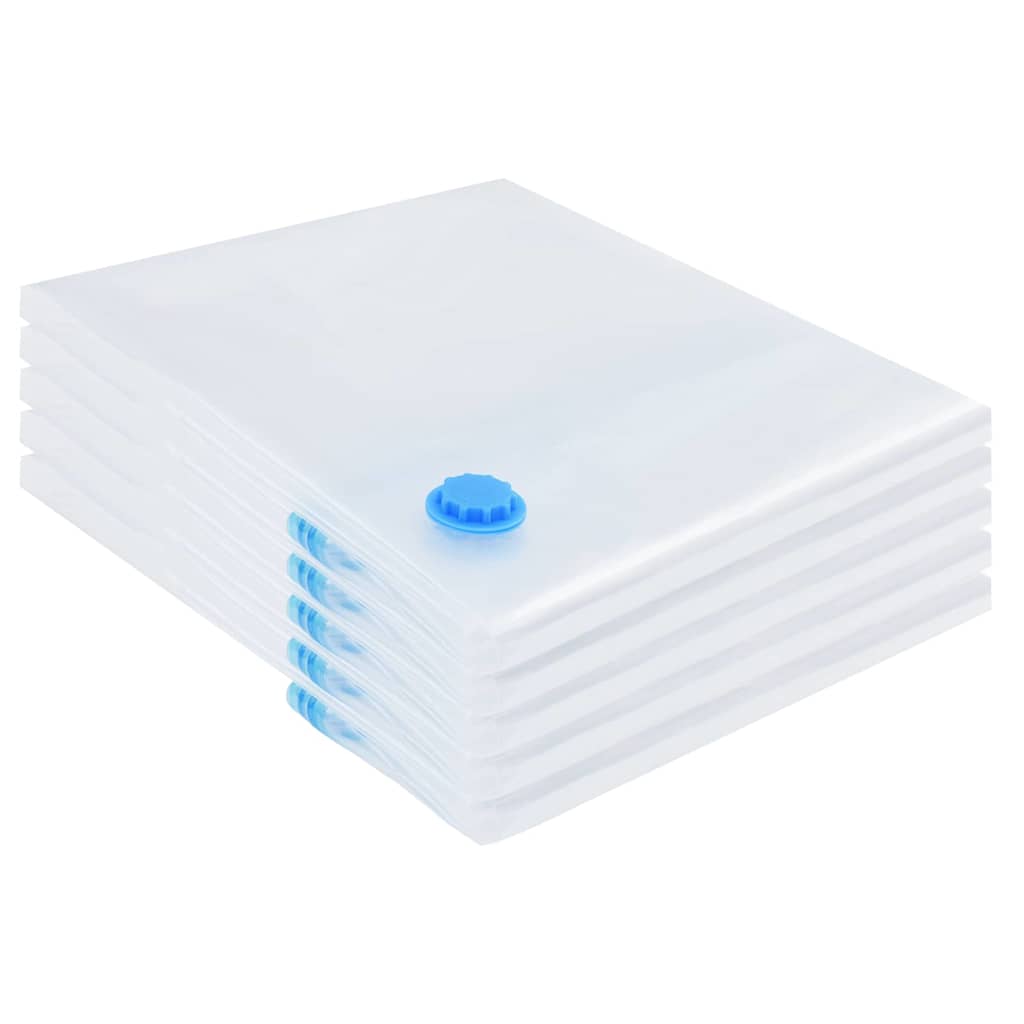 Storage Bags 5 pcs Transparent and Blue 120 x 70 cm