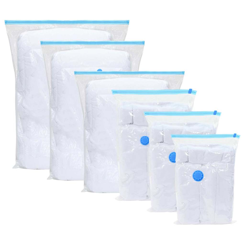 Storage Bags 5 pcs Transparent and Blue 130 x 100 cm