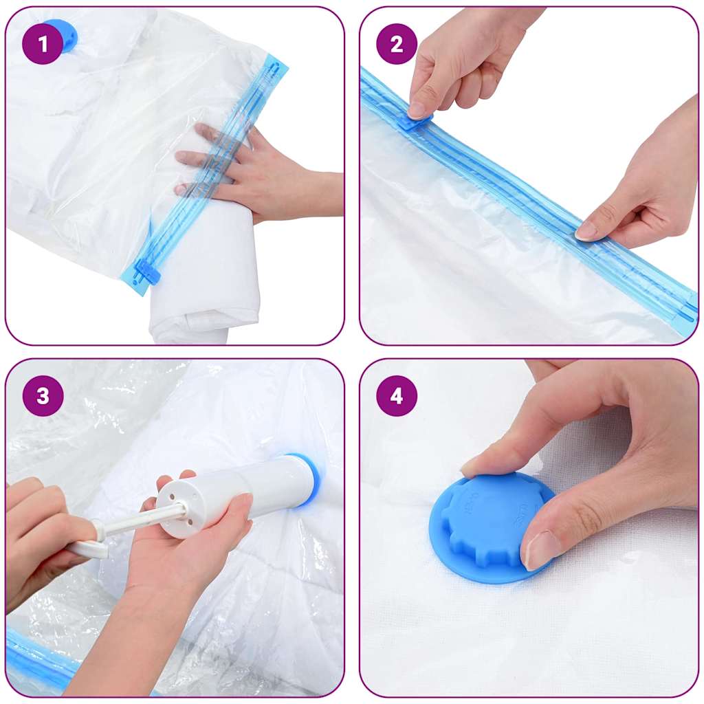 Storage Bags 5 pcs Transparent and Blue 130 x 100 cm