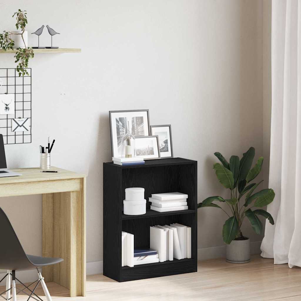 Book Cabinet 60 x 24 x 76 cm Engineered Wood Black Oak