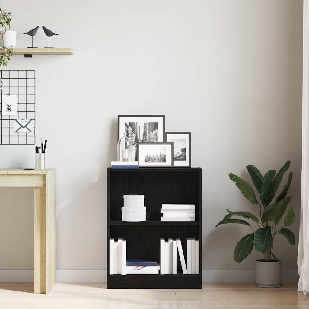 Book Cabinet 60 x 24 x 76 cm Engineered Wood Black Oak