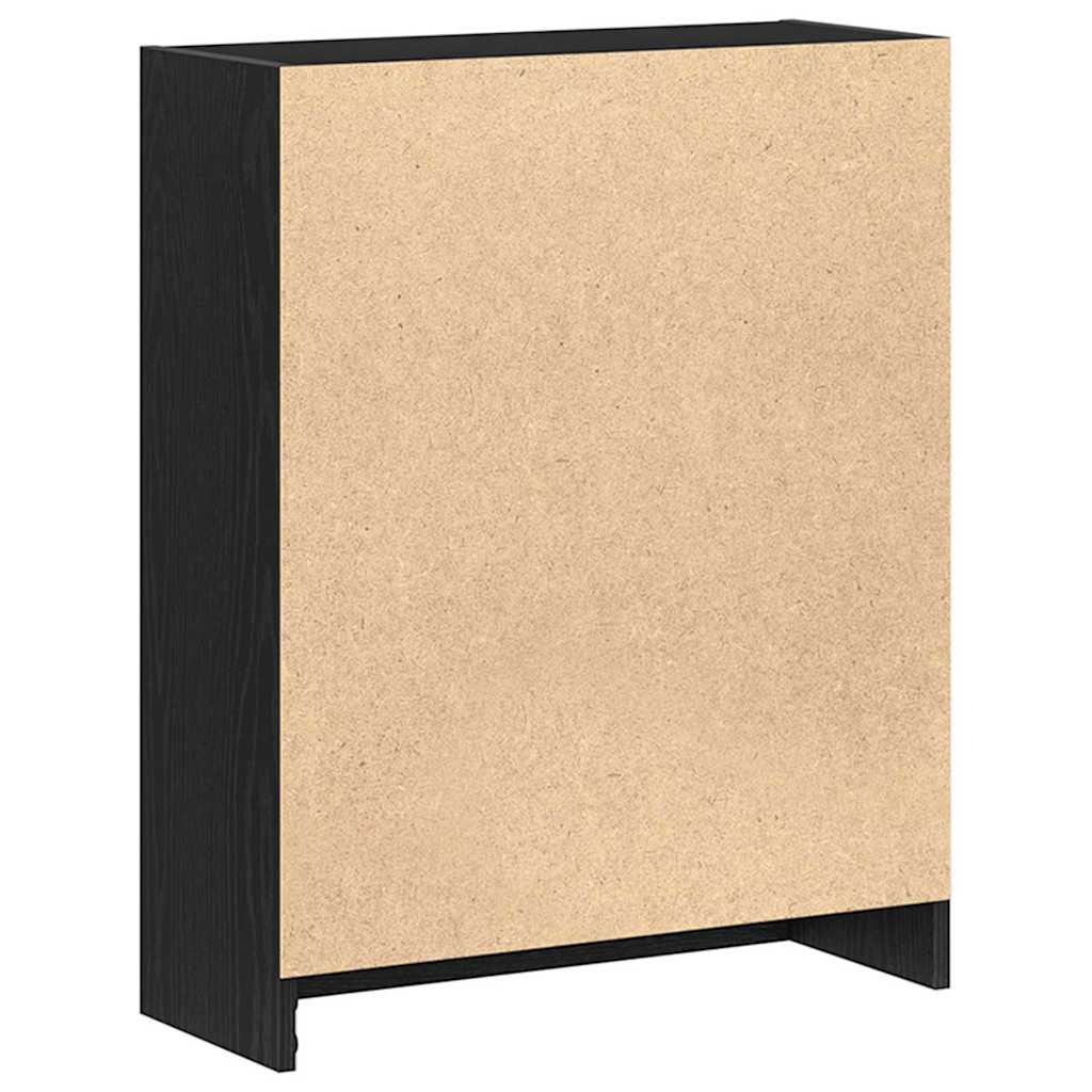 Book Cabinet 60 x 24 x 76 cm Engineered Wood Black Oak