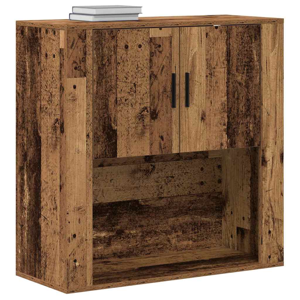 Wall Cabinet with Door Old Wood 80 x 33 x 80 cm Engineered Wood