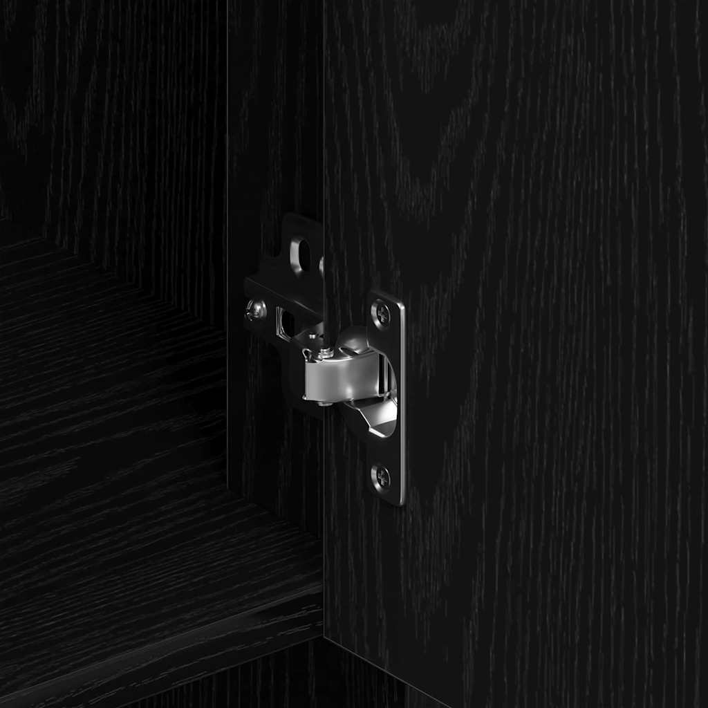 Wall Cabinet Black Oak 80 x 33 x 80 cm Engineered Wood