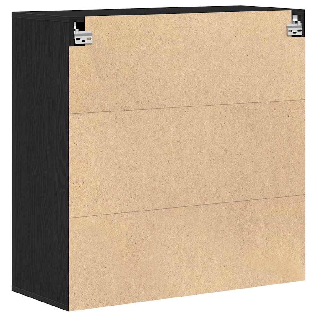 Wall Cabinet Black Oak 80 x 33 x 80 cm Engineered Wood