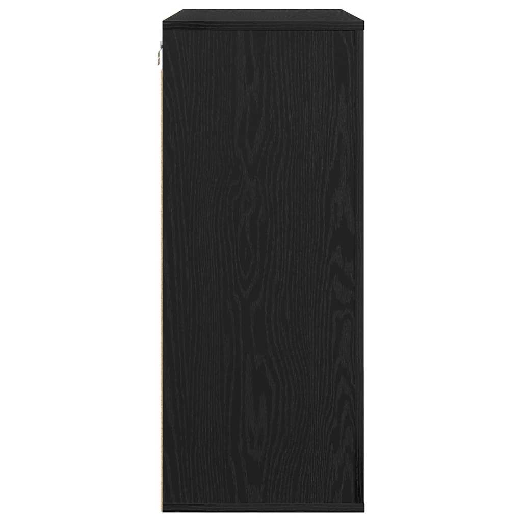 Wall Cabinet Black Oak 80 x 33 x 80 cm Engineered Wood