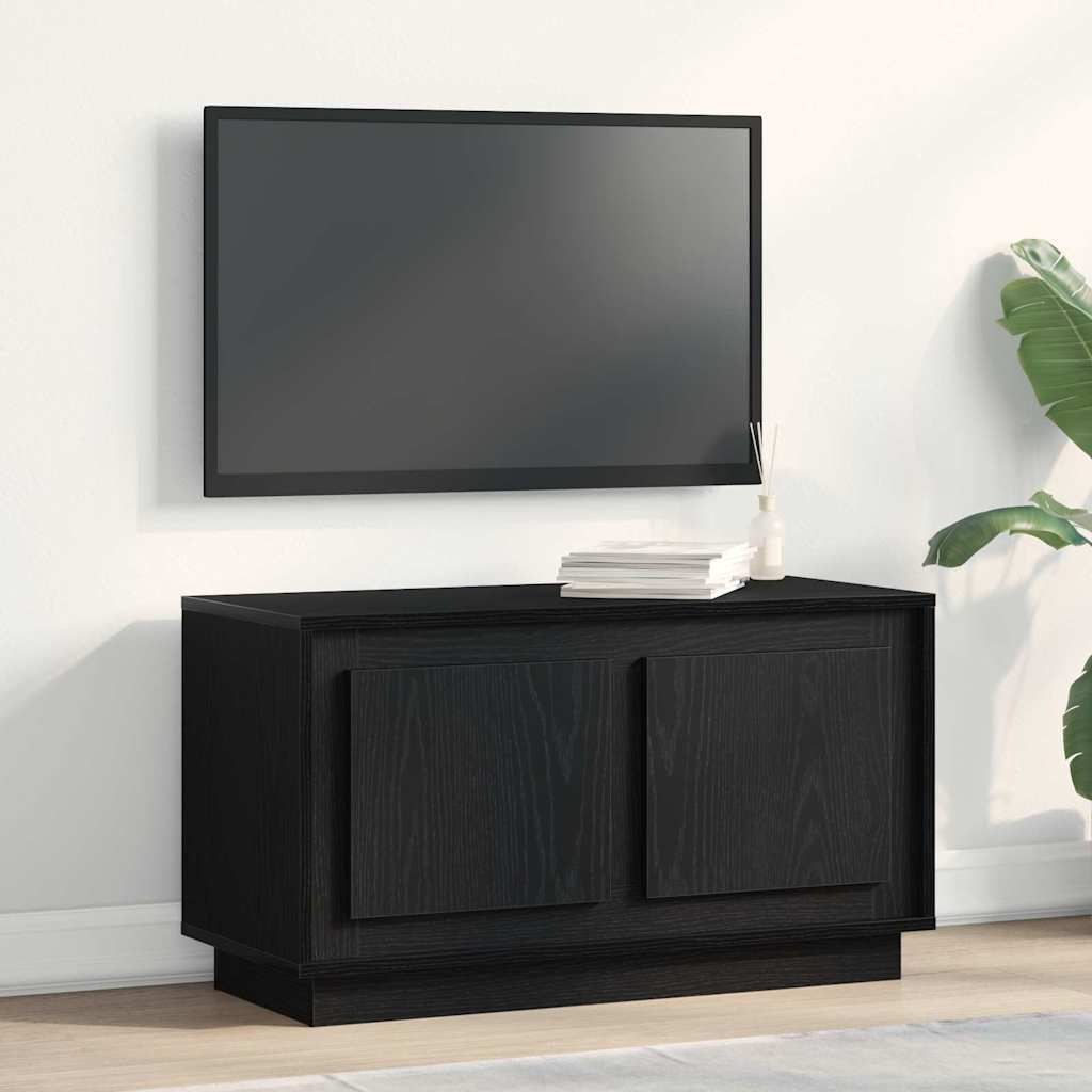 TV Cabinet Black oak 80 x 35 x 45 cm Engineered wood