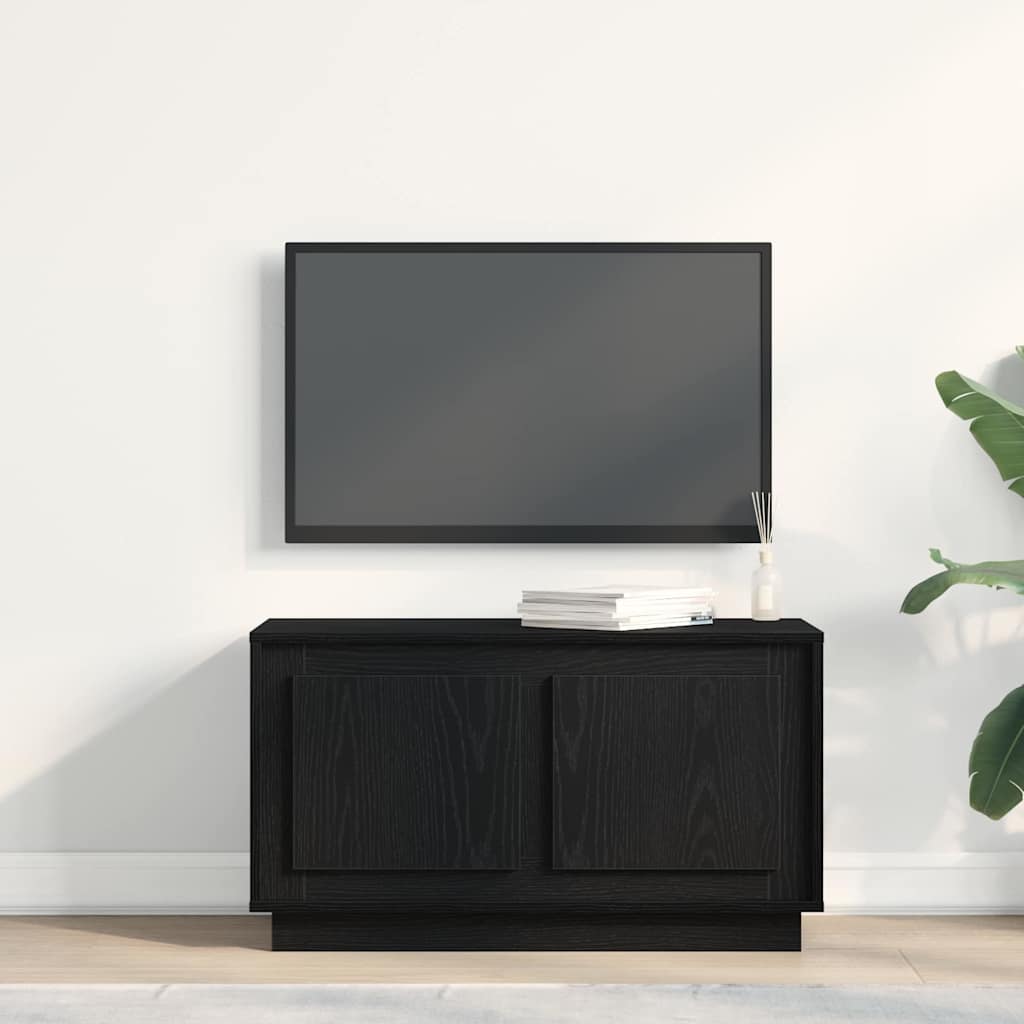 TV Cabinet 80 x 35 x 45 cm Black oak Engineered wood